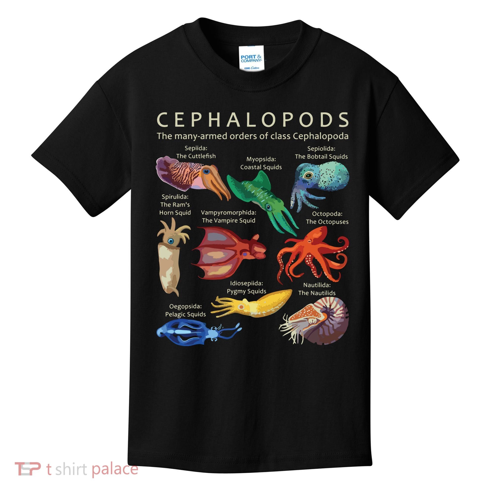 The Cephalopod Octopus Squid Cuttlefish And Nautilus Kids T-Shirt