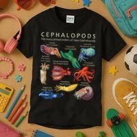 The Cephalopod Octopus Squid Cuttlefish And Nautilus Kids T-Shirt thumb 3