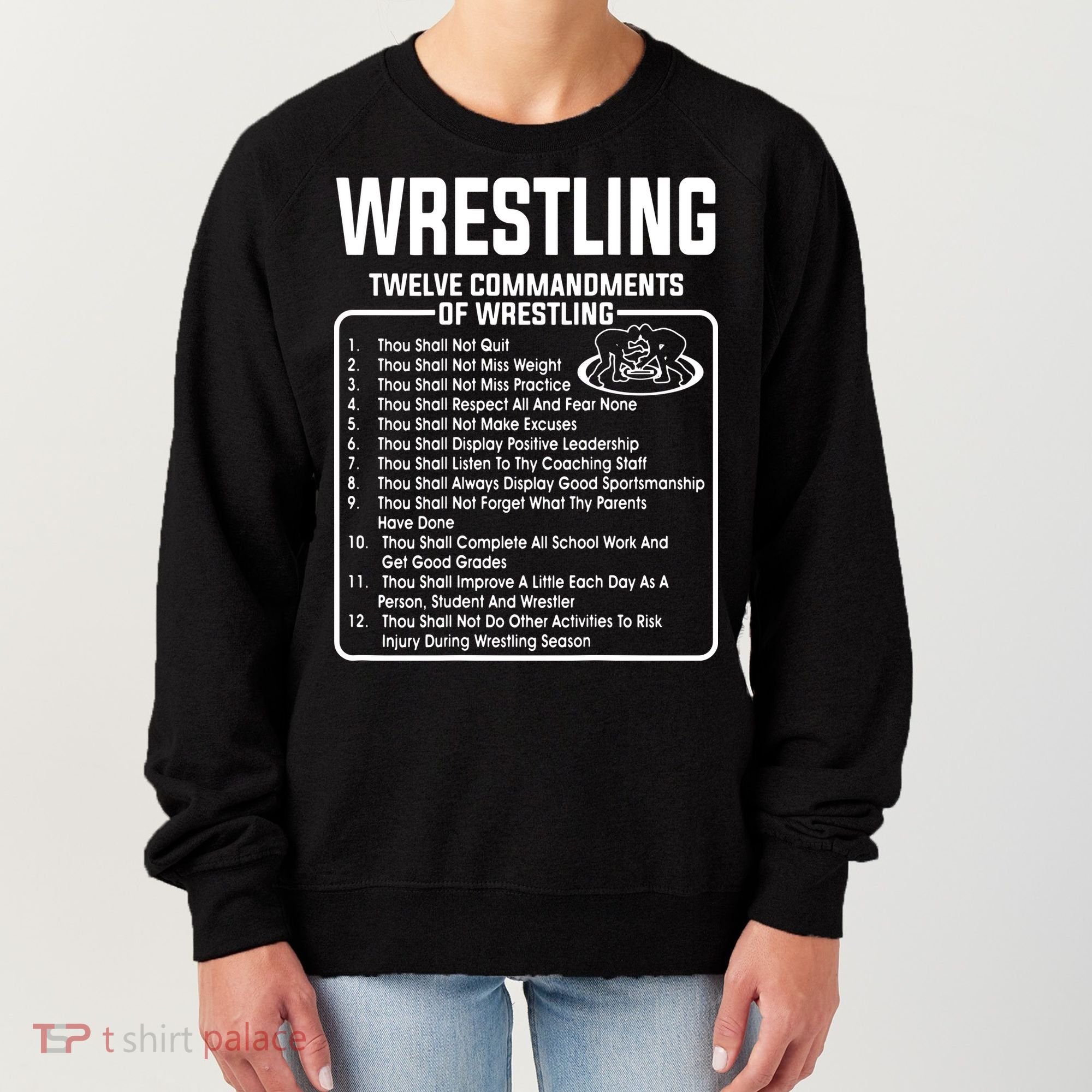 Twelve Commandments Of Wrestling Women's Sweatshirt