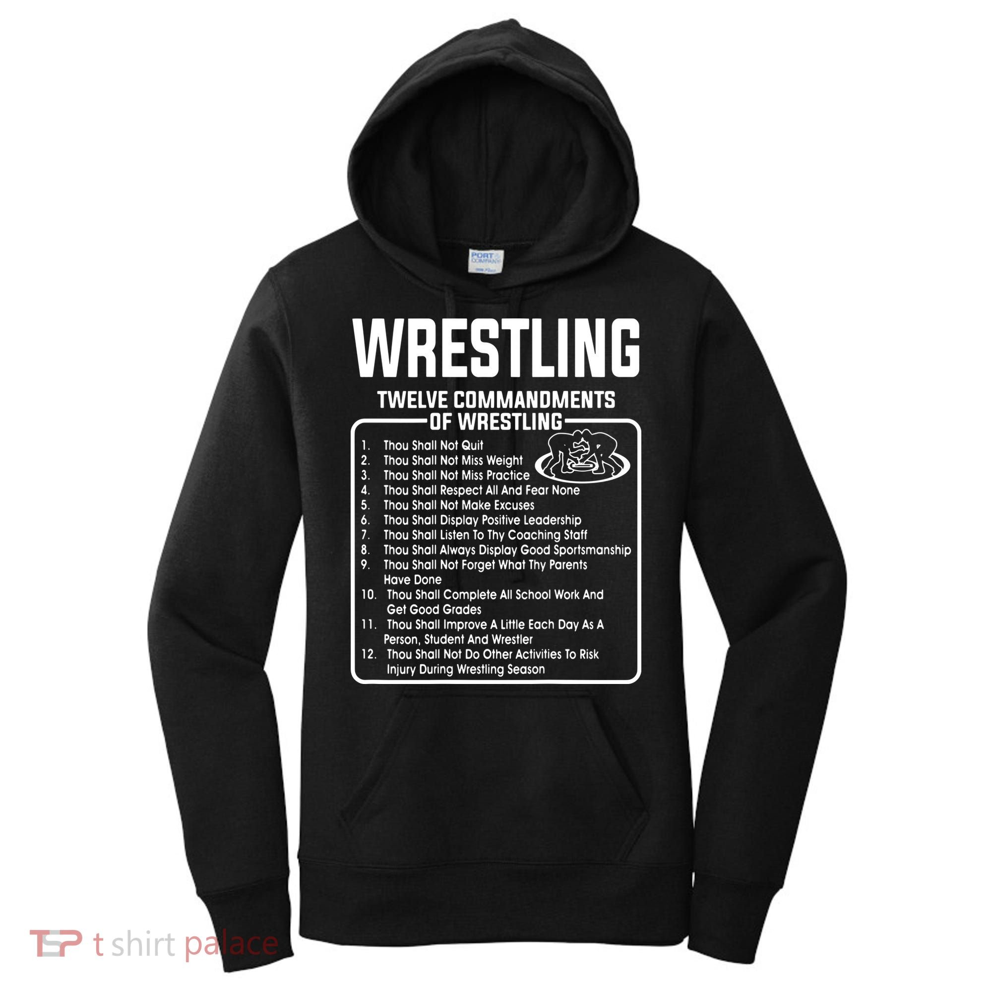 Twelve Commandments Of Wrestling Women's Hoodie