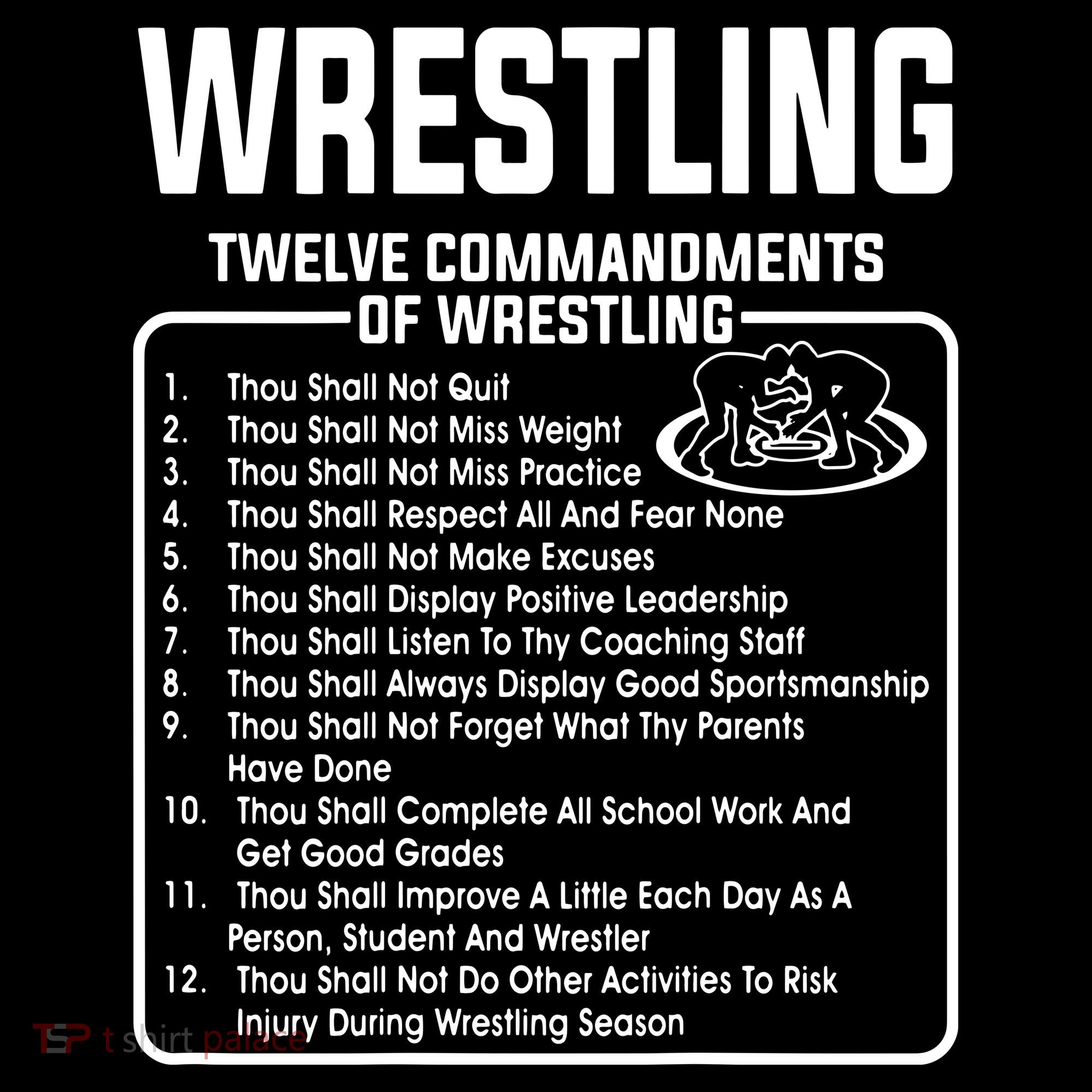 Twelve Commandments Of Wrestling Toddler Hoodie