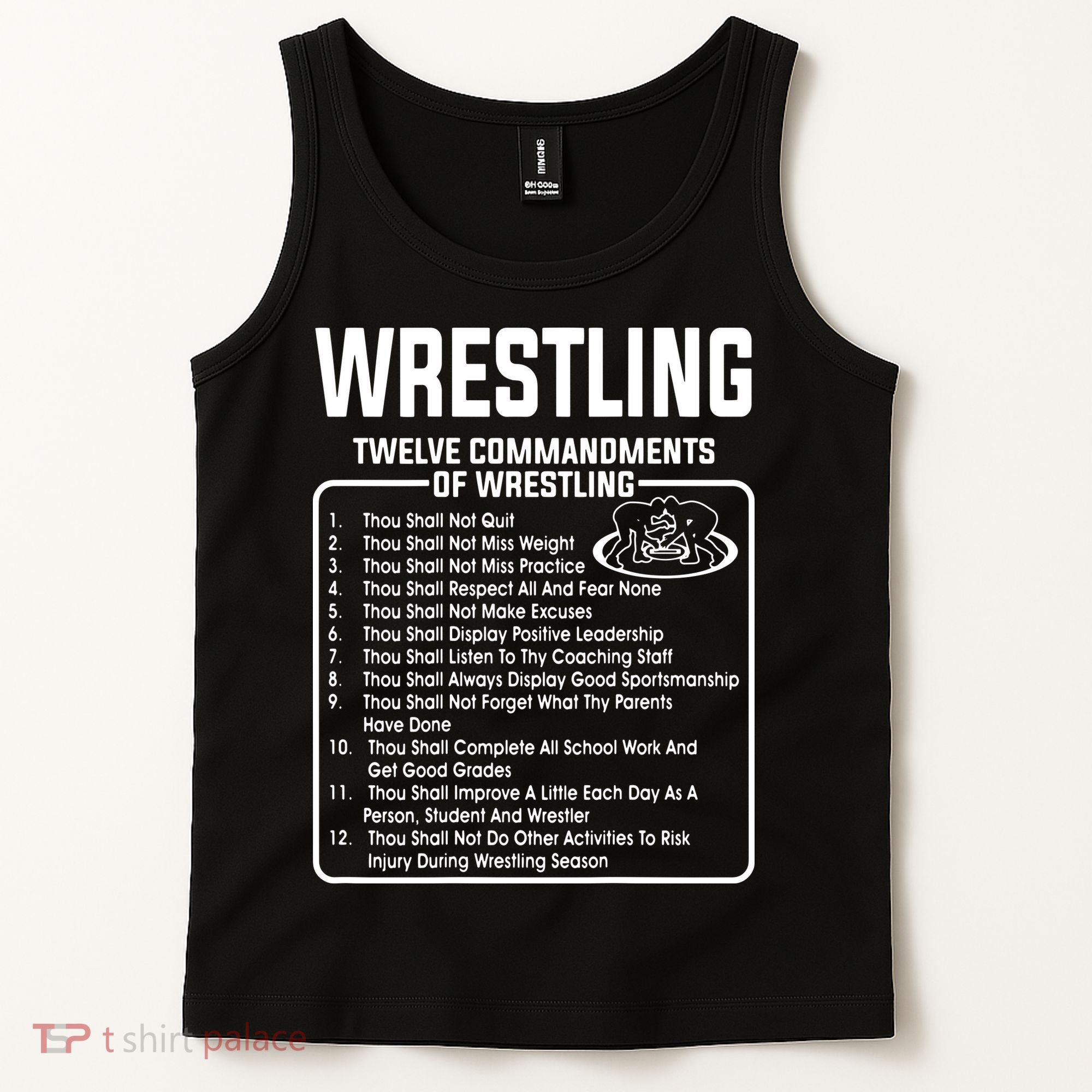 Twelve Commandments Of Wrestling Tank Top