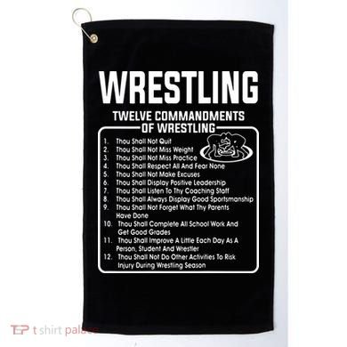 Twelve Commandments Of Wrestling Golf Towel