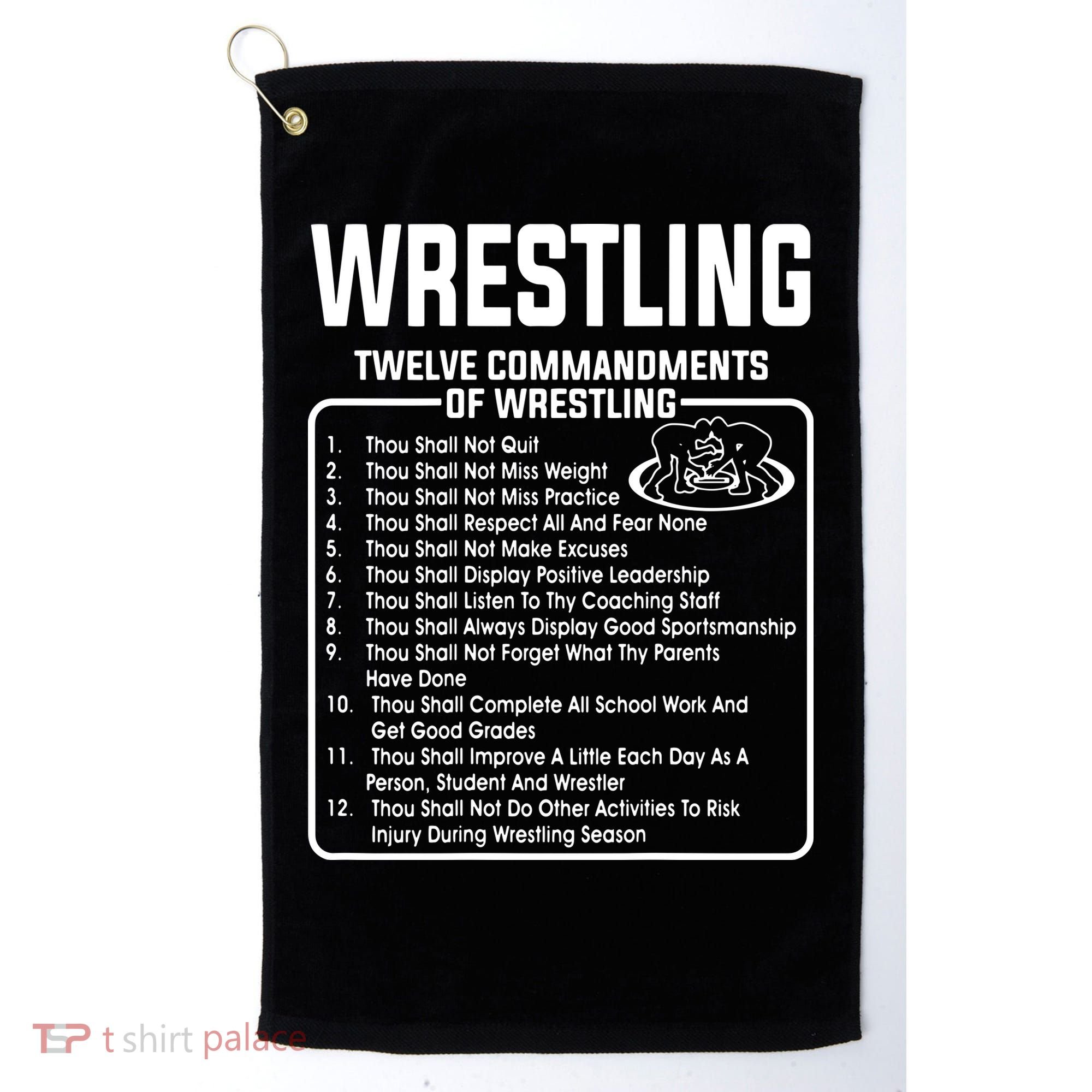 Twelve Commandments Of Wrestling Golf Towel
