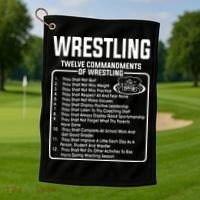 Twelve Commandments Of Wrestling Golf Towel thumb 1