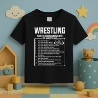 Twelve Commandments Of Wrestling Toddler T-Shirt thumb 3