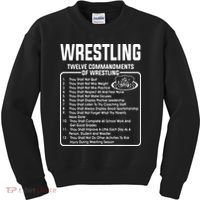 Twelve Commandments Of Wrestling Kids Sweatshirt thumb 0