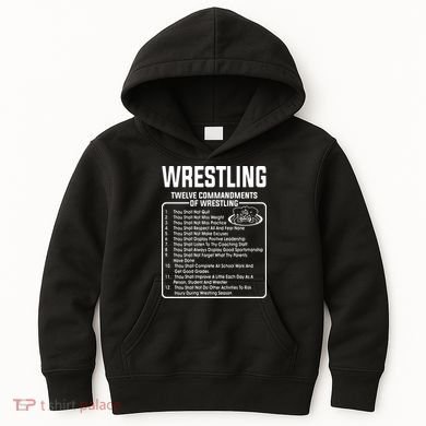 Twelve Commandments Of Wrestling Kids Hoodie