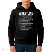 Twelve Commandments Of Wrestling Kids Hoodie thumb 4