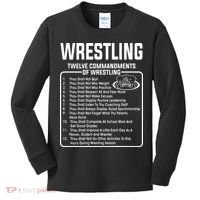 Twelve Commandments Of Wrestling Kids Long Sleeve Shirt thumb 0