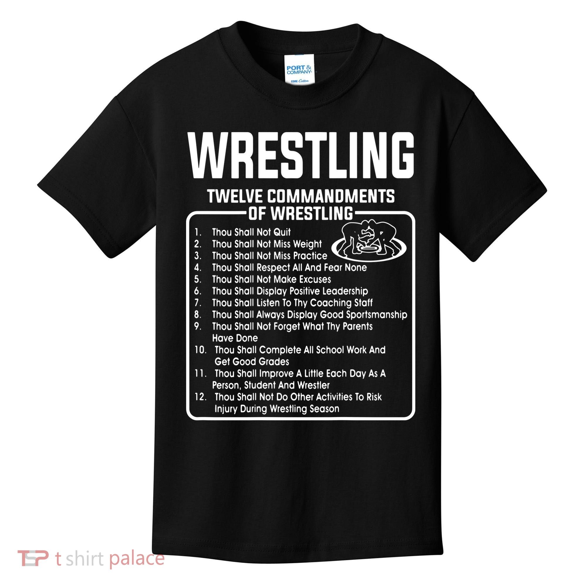 Twelve Commandments Of Wrestling Kids T-Shirt