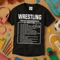 Twelve Commandments Of Wrestling Kids T-Shirt thumb 3