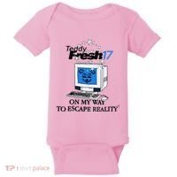 Teddyfresh Computer On My Way To Escape Reality Baby Bodysuit thumb 0
