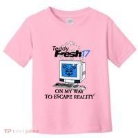 Teddyfresh Computer On My Way To Escape Reality Toddler T-Shirt thumb 0