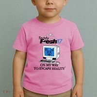 Teddyfresh Computer On My Way To Escape Reality Toddler T-Shirt thumb 2