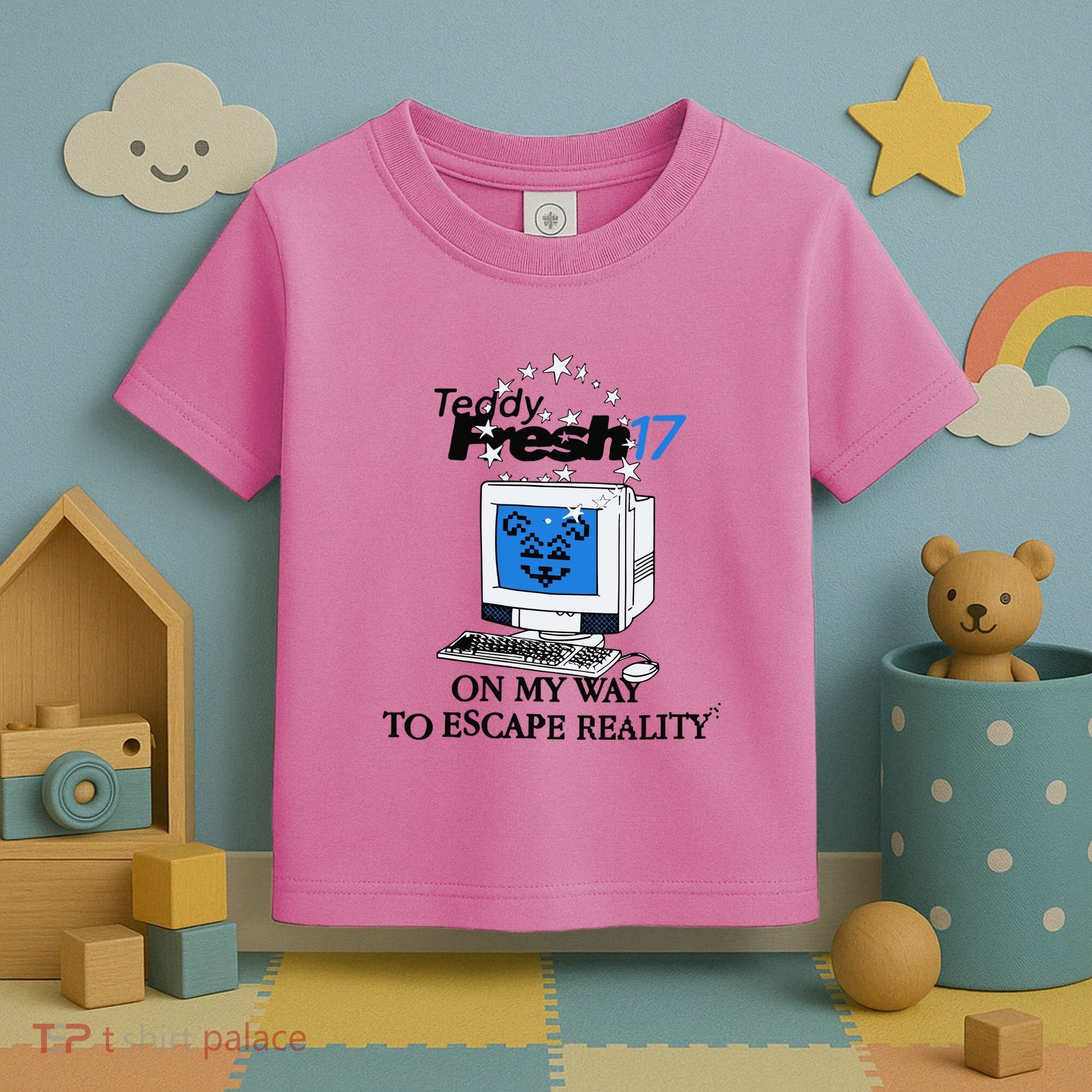 Teddyfresh Computer On My Way To Escape Reality Toddler T-Shirt