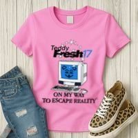 Teddyfresh Computer On My Way To Escape Reality Women's T-Shirt thumb 3