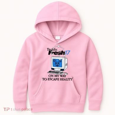 Teddyfresh Computer On My Way To Escape Reality Kids Hoodie