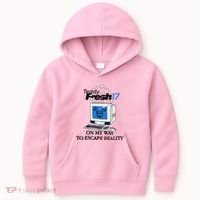 Teddyfresh Computer On My Way To Escape Reality Kids Hoodie thumb 0