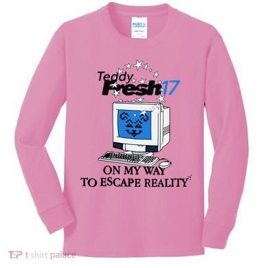 Teddyfresh Computer On My Way To Escape Reality Kids Long Sleeve Shirt