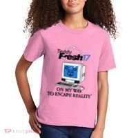 Teddyfresh Computer On My Way To Escape Reality Kids T-Shirt thumb 2