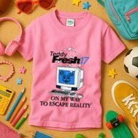 Teddyfresh Computer On My Way To Escape Reality Kids T-Shirt thumb 3