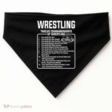 Twelve Commandments Of Wrestling TShirt USA-Made Doggie Bandana