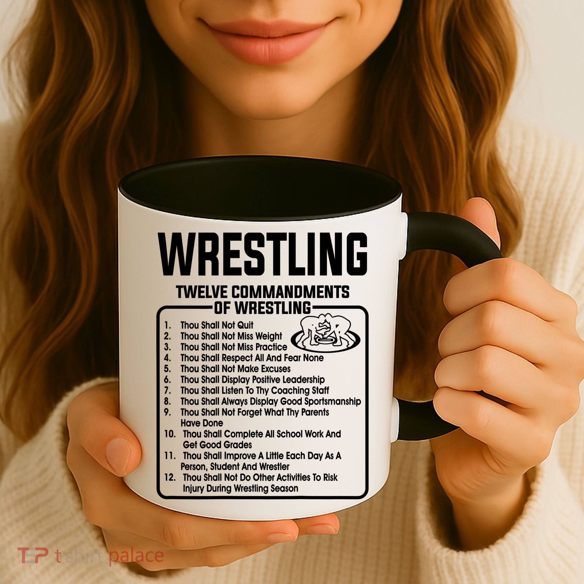 Twelve Commandments Of Wrestling TShirt Coffee Mug