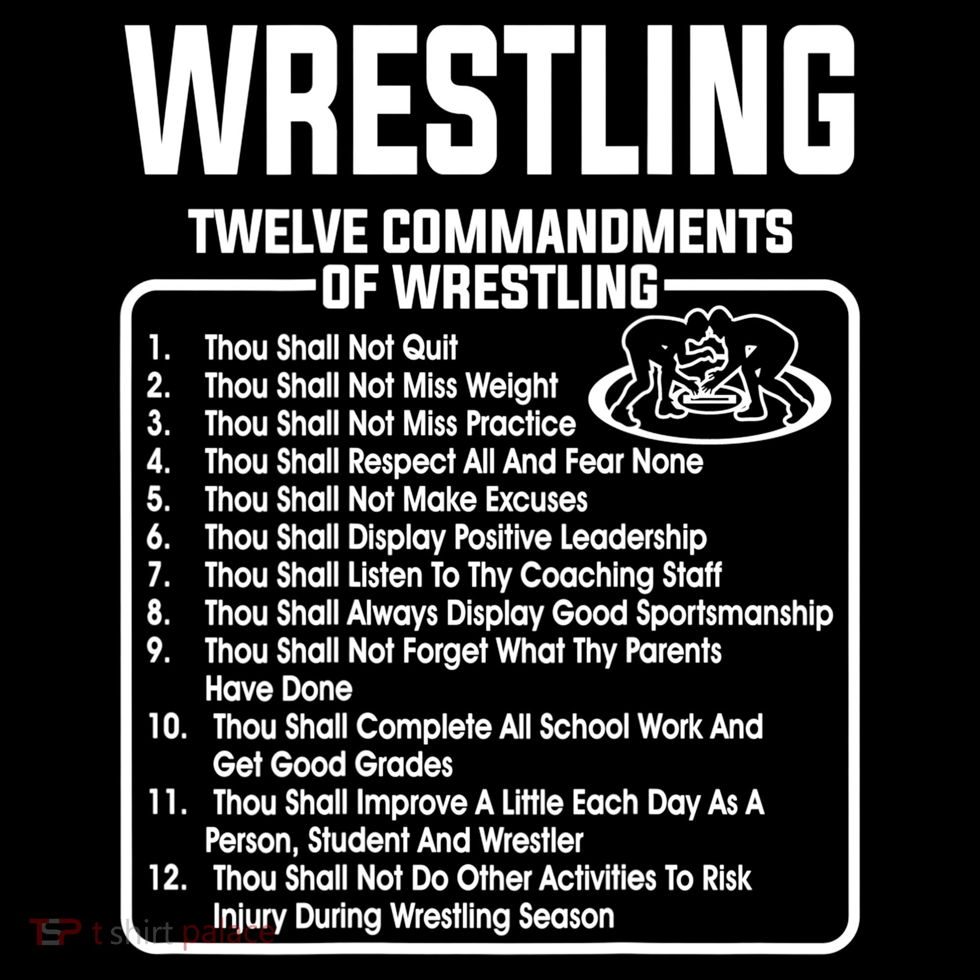 Twelve Commandments Of Wrestling TShirt Mousepad