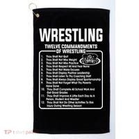 Twelve Commandments Of Wrestling TShirt Golf Towel thumb 0