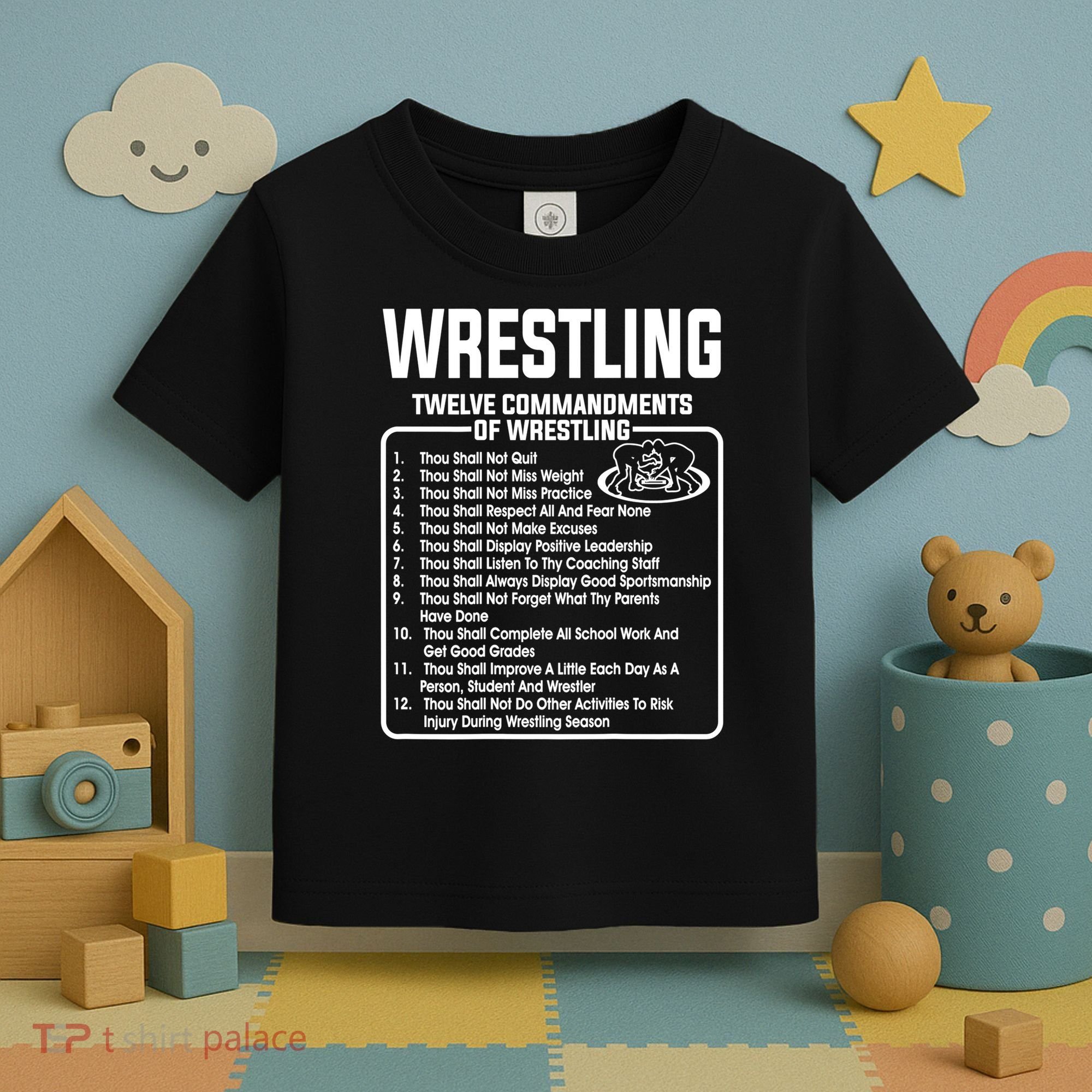 Twelve Commandments Of Wrestling TShirt Toddler T-Shirt