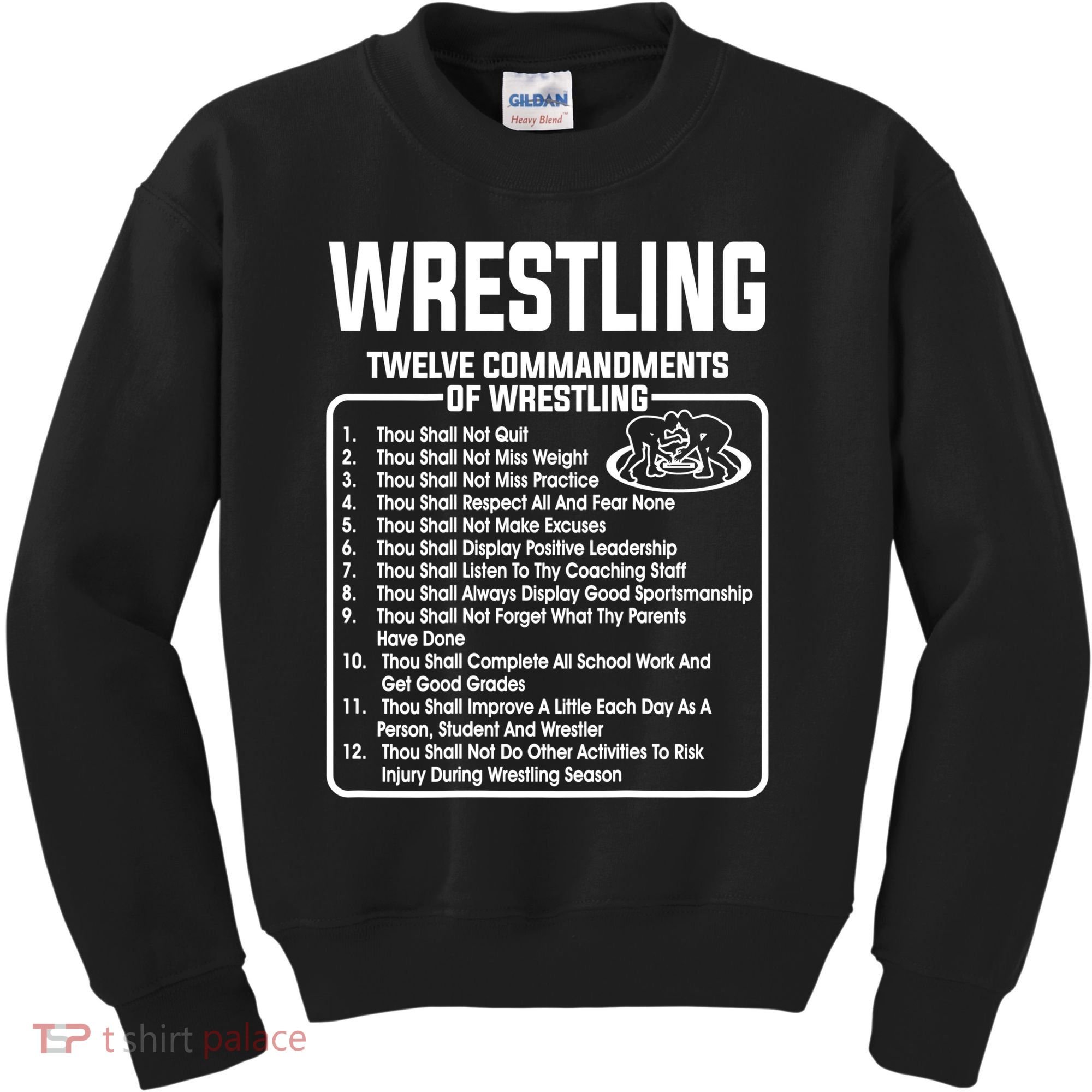 Twelve Commandments Of Wrestling TShirt Kids Sweatshirt