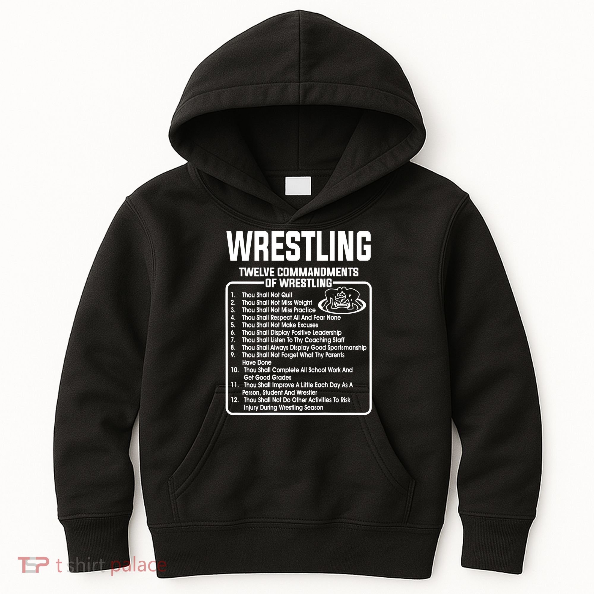 Twelve Commandments Of Wrestling TShirt Kids Hoodie