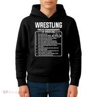 Twelve Commandments Of Wrestling TShirt Kids Hoodie thumb 4