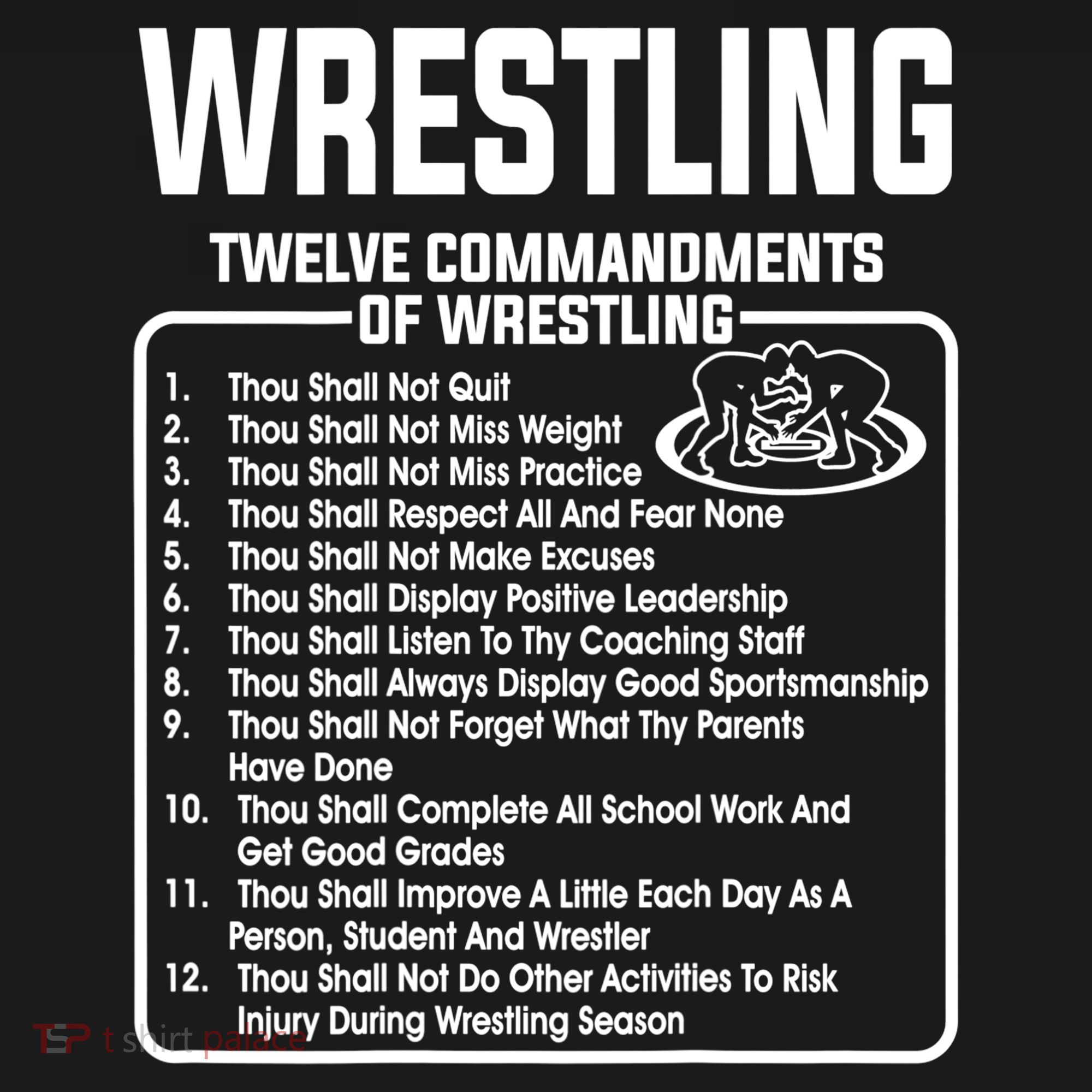 Twelve Commandments Of Wrestling TShirt Kids Hoodie