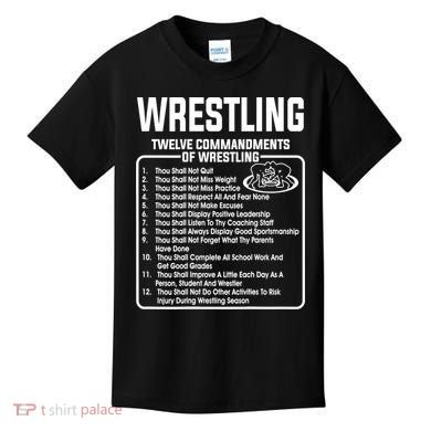 Twelve Commandments Of Wrestling TShirt Kids T-Shirt