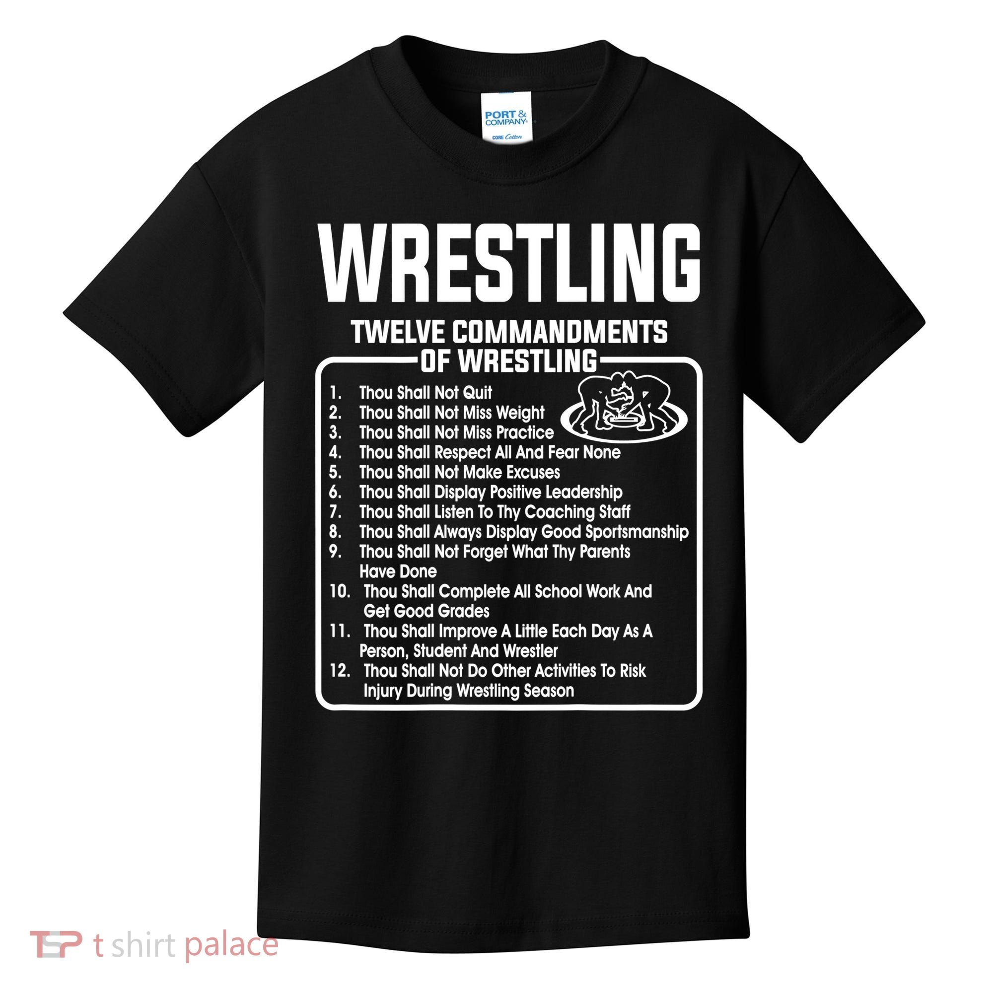 Twelve Commandments Of Wrestling TShirt Kids T-Shirt
