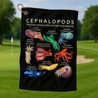 The Cephalopod: Octopus, Squid, Cuttlefish, And Nautilus Golf Towel thumb 1