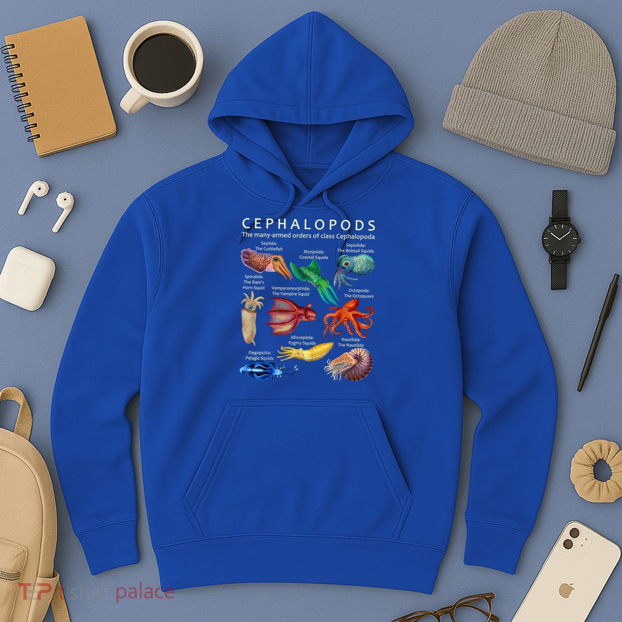The Cephalopod: Octopus, Squid, Cuttlefish, And Nautilus Hoodie