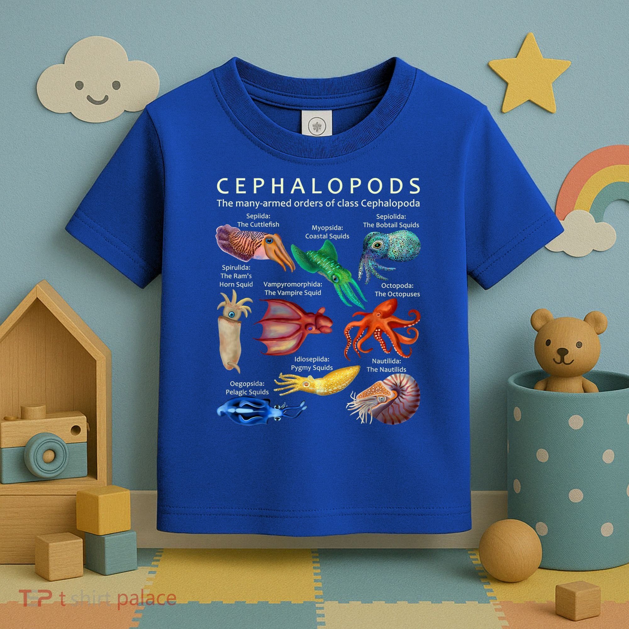 The Cephalopod: Octopus, Squid, Cuttlefish, And Nautilus Toddler T-Shirt