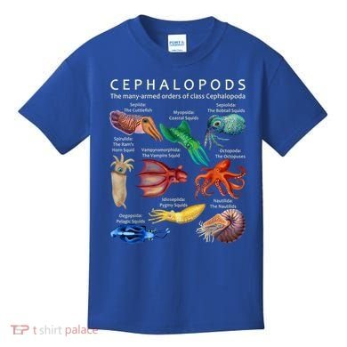 The Cephalopod: Octopus, Squid, Cuttlefish, And Nautilus Kids T-Shirt