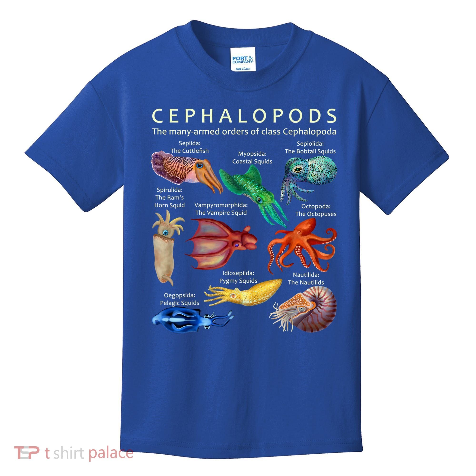 The Cephalopod: Octopus, Squid, Cuttlefish, And Nautilus Kids T-Shirt