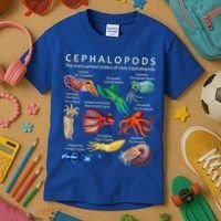 The Cephalopod: Octopus, Squid, Cuttlefish, And Nautilus Kids T-Shirt thumb 3
