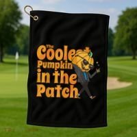 The Coolest Pumpkin In The Patch Kids Pumpkin Halloween Golf Towel thumb 1