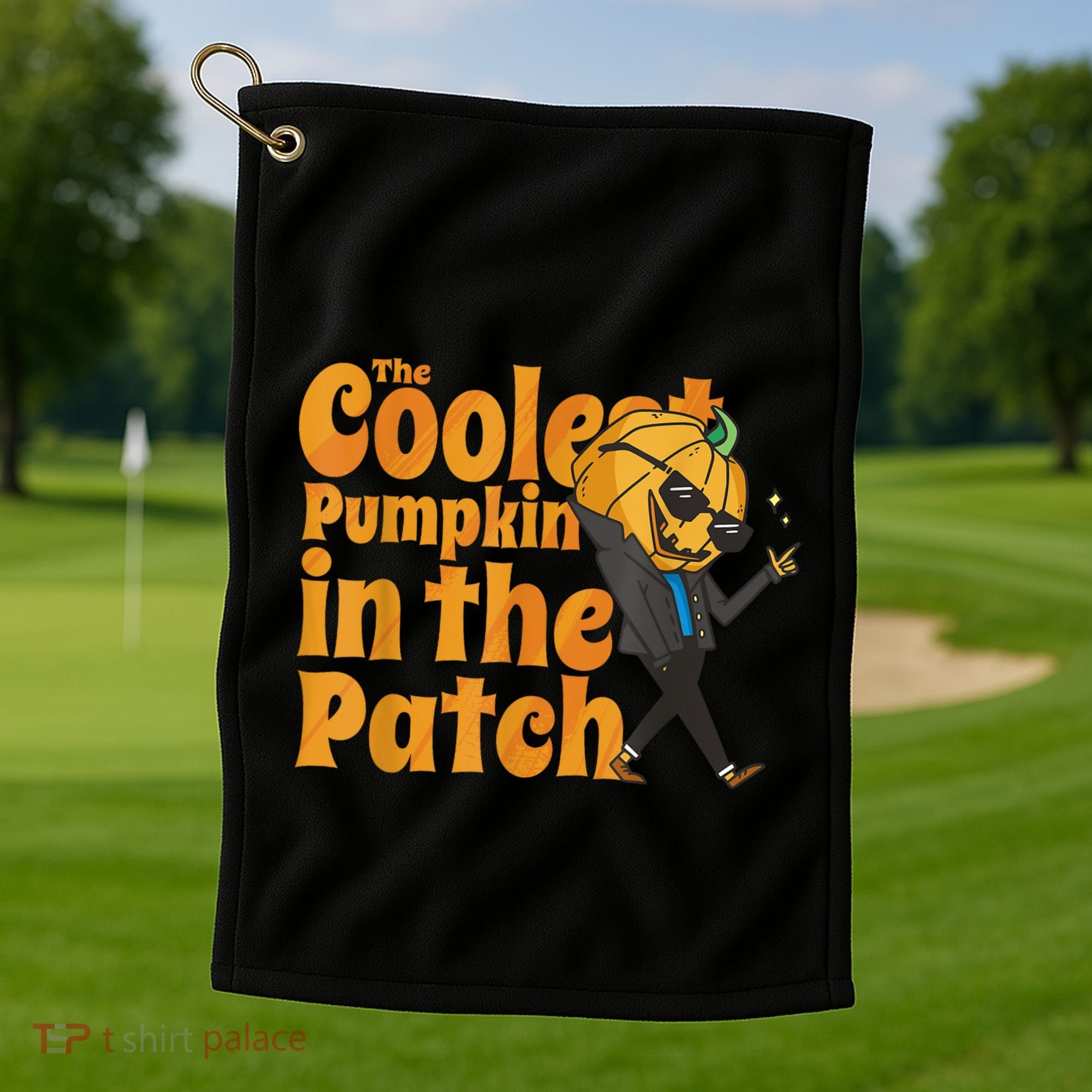 The Coolest Pumpkin In The Patch Kids Pumpkin Halloween Golf Towel