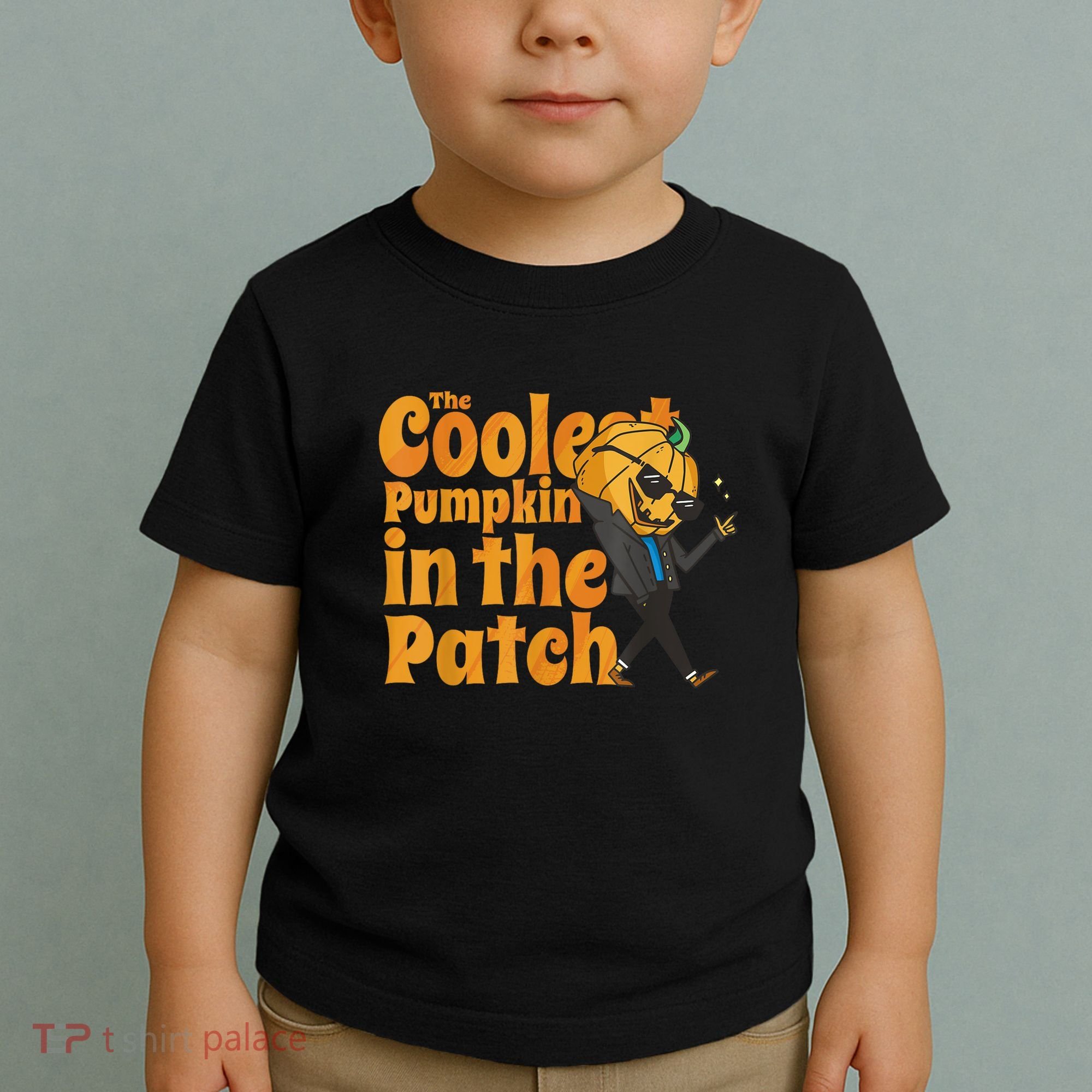 The Coolest Pumpkin In The Patch Kids Pumpkin Halloween Toddler T-Shirt