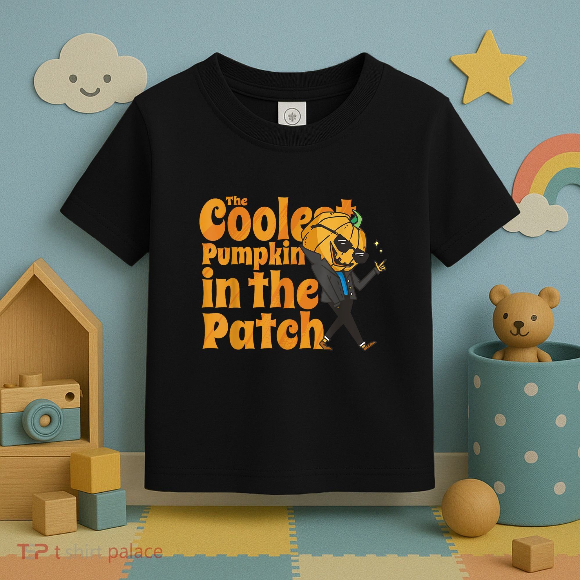 The Coolest Pumpkin In The Patch Kids Pumpkin Halloween Toddler T-Shirt