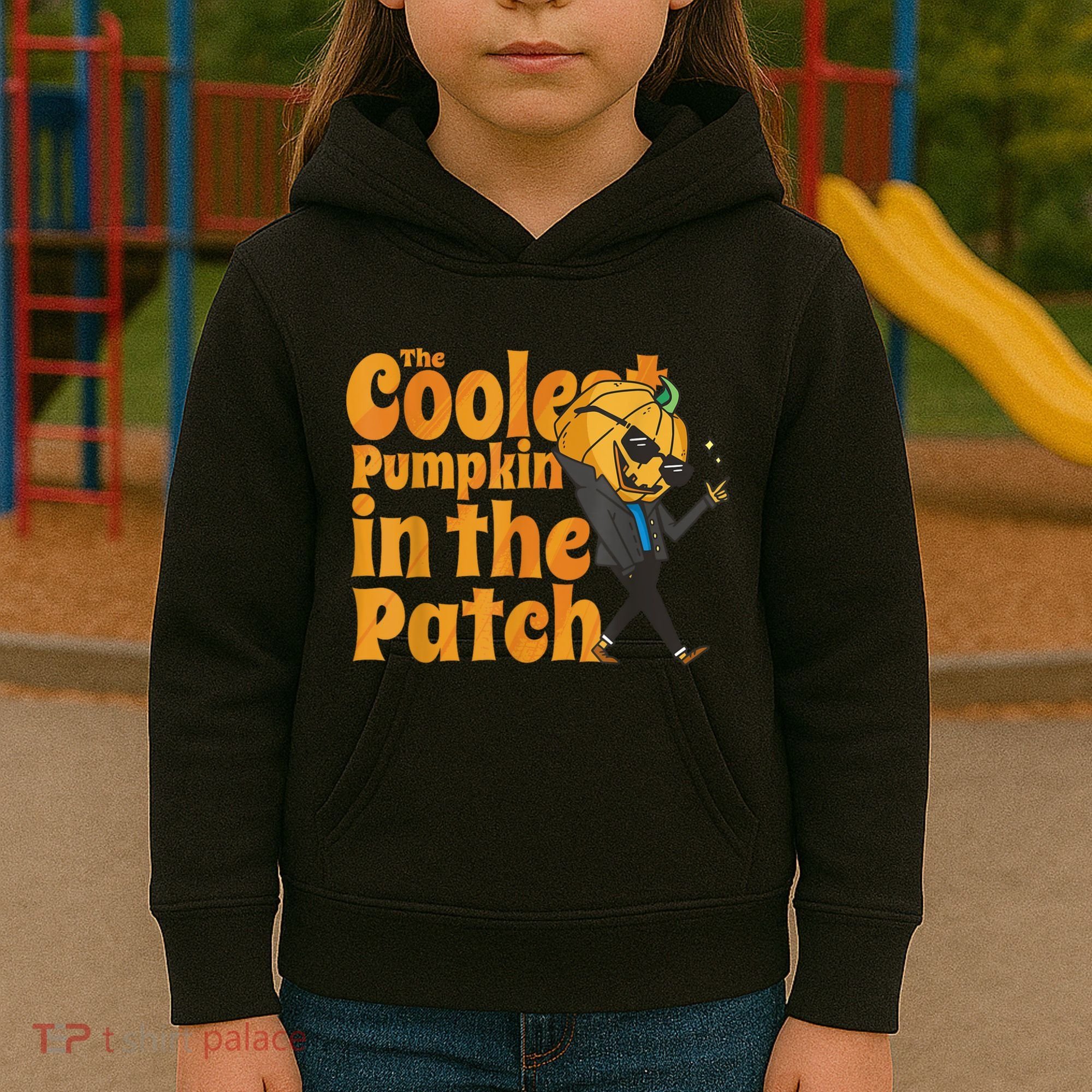 The Coolest Pumpkin In The Patch Kids Pumpkin Halloween Kids Hoodie