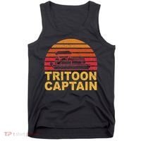 Tritoon Captain Pontoon Captain Tri Toon Boating Tank Top thumb 0