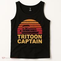 Tritoon Captain Pontoon Captain Tri Toon Boating Tank Top thumb 2
